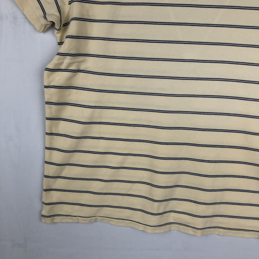 2000'S Ralph Lauren POLO JEANS COMPANY Short-Sleeve Striped Polo Shirt, Men's Size XL (approx.) cotton yellow type Vintage Second Hand