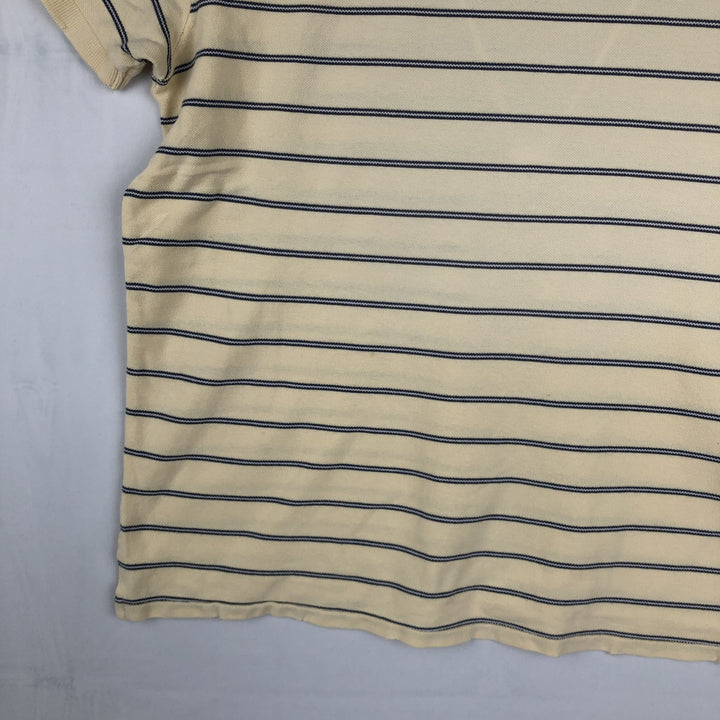 2000'S Ralph Lauren POLO JEANS COMPANY Short-Sleeve Striped Polo Shirt, Men's Size XL (approx.) cotton yellow type Vintage Second Hand