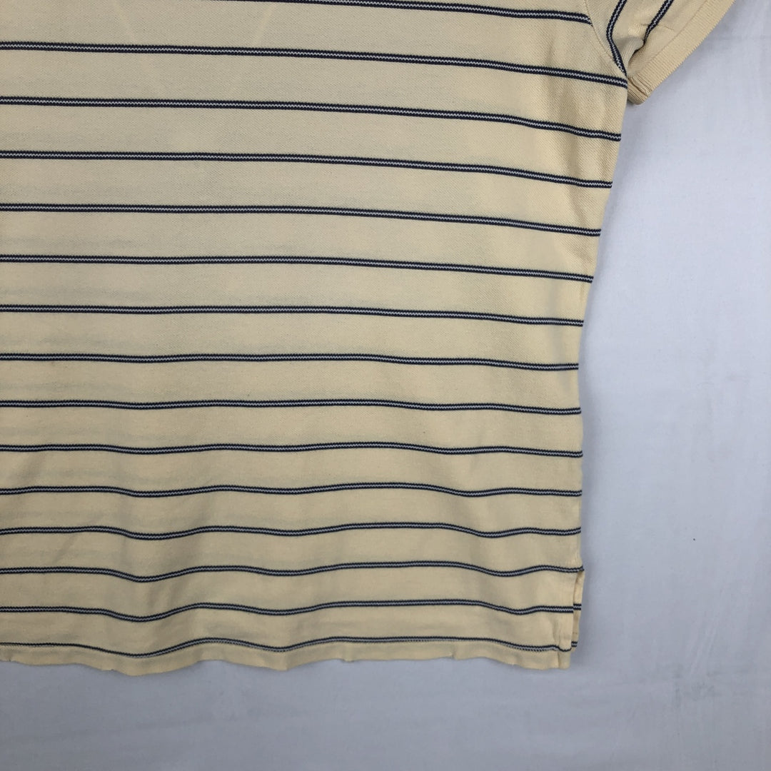 2000'S Ralph Lauren POLO JEANS COMPANY Short-Sleeve Striped Polo Shirt, Men's Size XL (approx.) cotton yellow type Vintage Second Hand