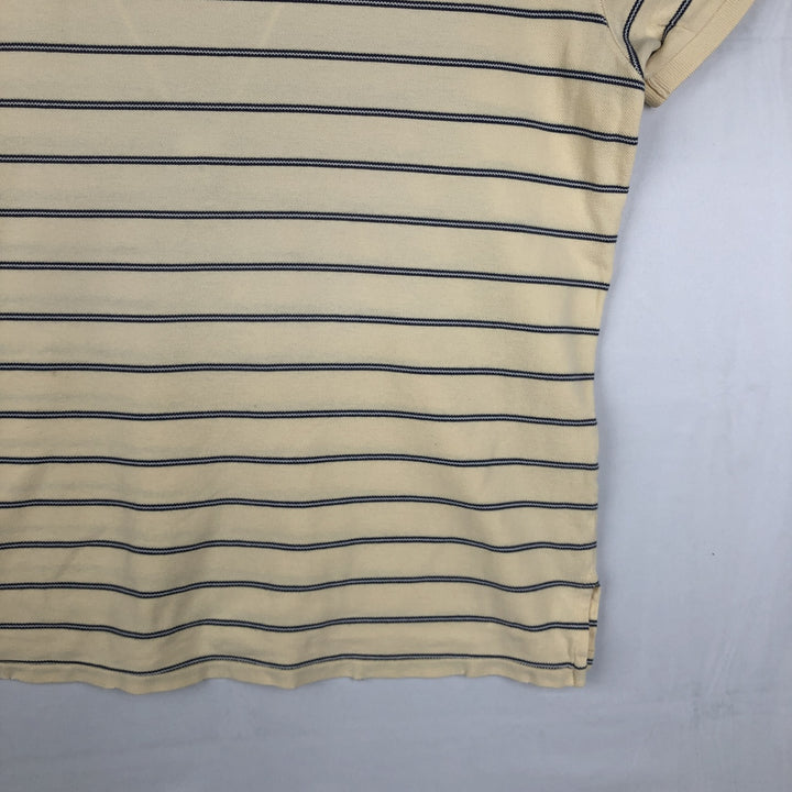 2000'S Ralph Lauren POLO JEANS COMPANY Short-Sleeve Striped Polo Shirt, Men's Size XL (approx.) cotton yellow type Vintage Second Hand