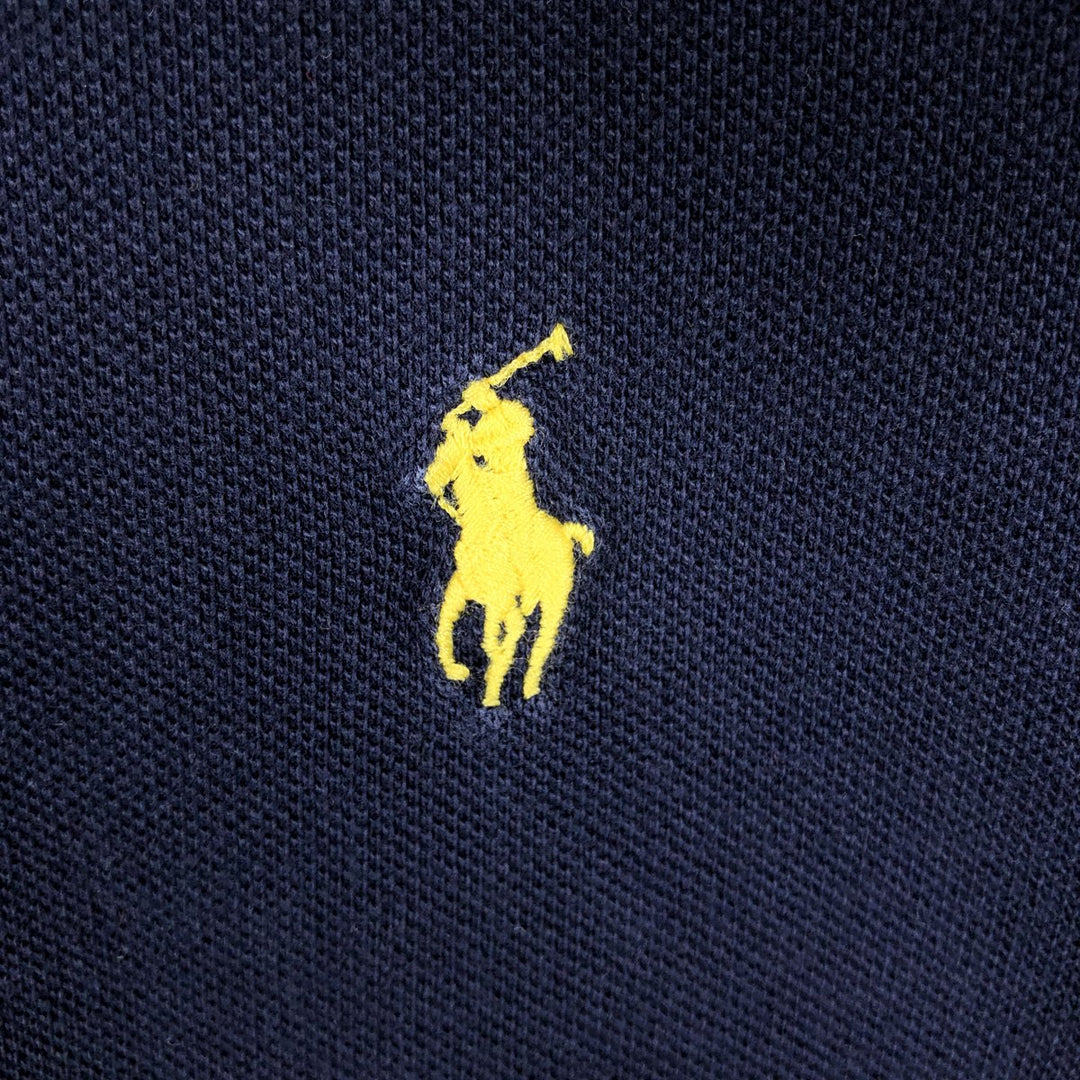 Ralph Lauren POLO by Ralph Lauren short sleeve polo shirt, men's XL size cotton navy blue type Vintage Second Hand