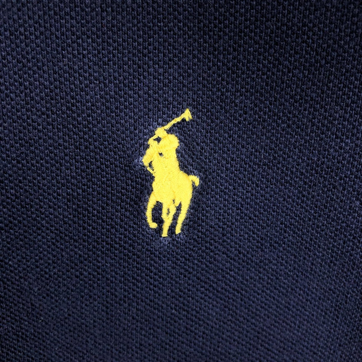 Ralph Lauren POLO by Ralph Lauren short sleeve polo shirt, men's XL size cotton navy blue type Vintage Second Hand