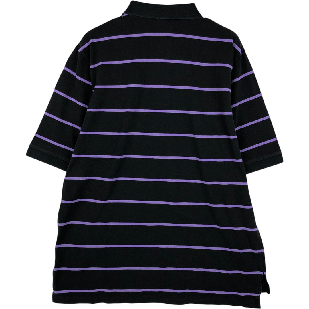 Ralph Lauren POLO GOLF Short Sleeve Striped Polo Shirt Men's XL cotton black type Vintage Second Hand