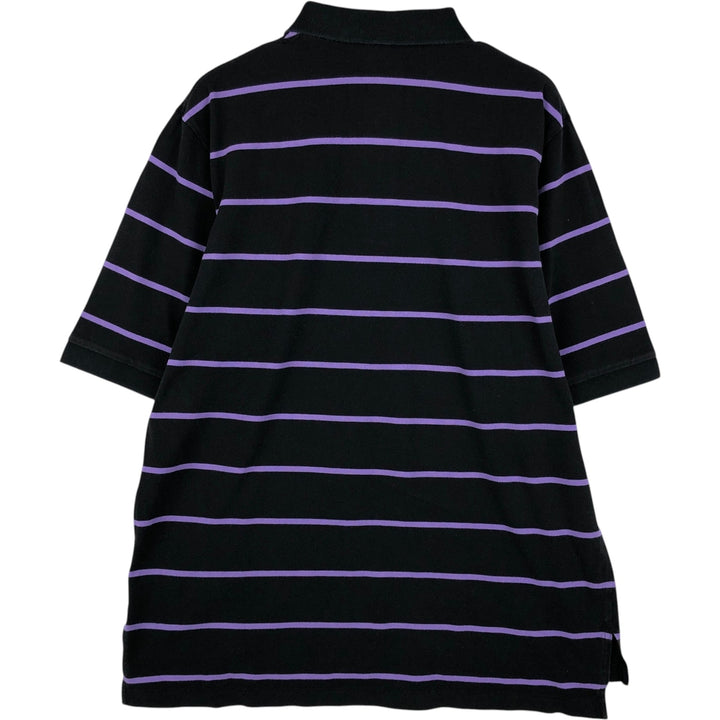 Ralph Lauren POLO GOLF Short Sleeve Striped Polo Shirt Men's XL cotton black type Vintage Second Hand