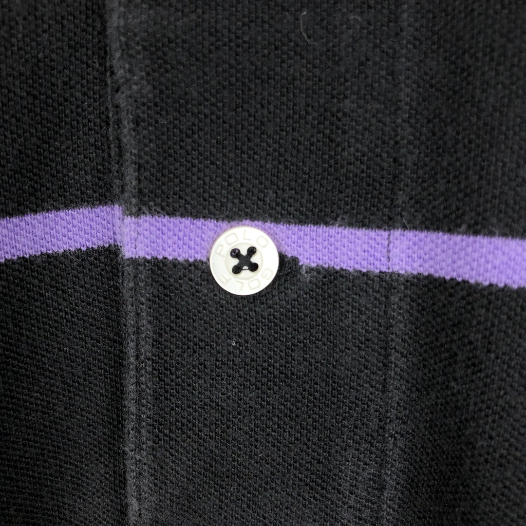 Ralph Lauren POLO GOLF Short Sleeve Striped Polo Shirt Men's XL cotton black type Vintage Second Hand