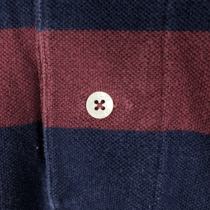 Ralph Lauren POLO GOLF Short Sleeve Striped Polo Shirt Men's Size L cotton burgundy type Vintage Second Hand