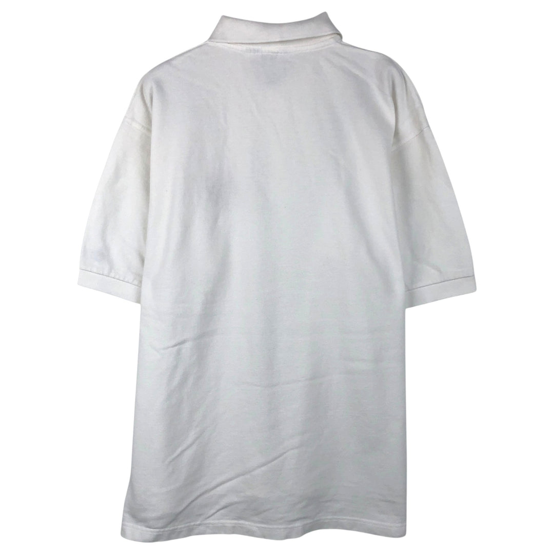 Champion Ohio State College Short-Sleeve Polo Shirt (Men's Size L) cotton white type Vintage Second Hand