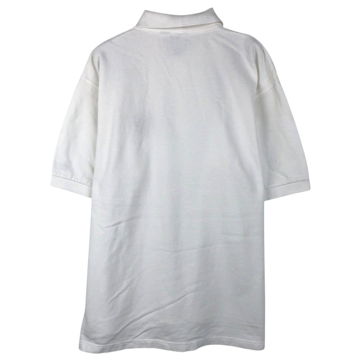 Champion Ohio State College Short-Sleeve Polo Shirt (Men's Size L) cotton white type Vintage Second Hand