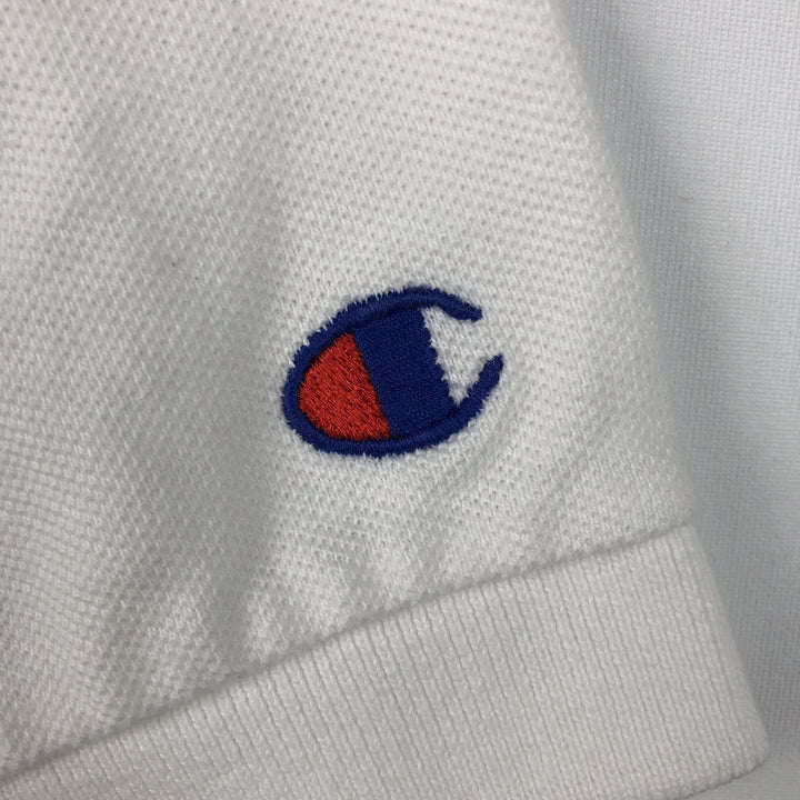 Champion Ohio State College Short-Sleeve Polo Shirt (Men's Size L) cotton white type Vintage Second Hand