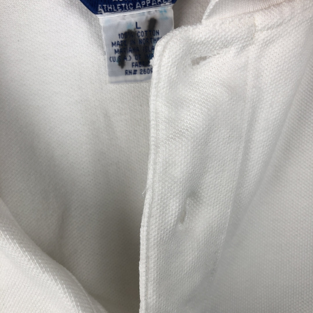 Champion Ohio State College Short-Sleeve Polo Shirt (Men's Size L) cotton white type Vintage Second Hand