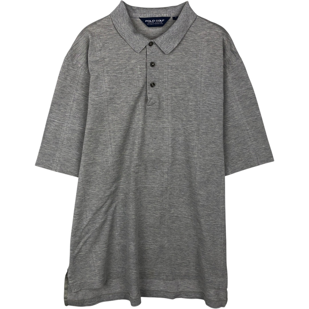 Ralph Lauren POLO GOLF Polo Golf short sleeve check polo shirt men's size L cotton gray type Vintage Second Hand