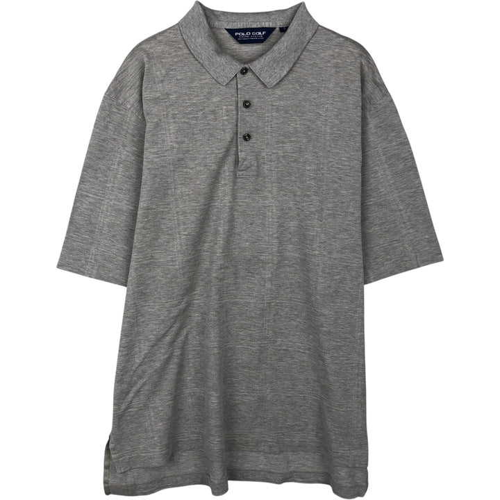 Ralph Lauren POLO GOLF Polo Golf short sleeve check polo shirt men's size L cotton gray type Vintage Second Hand