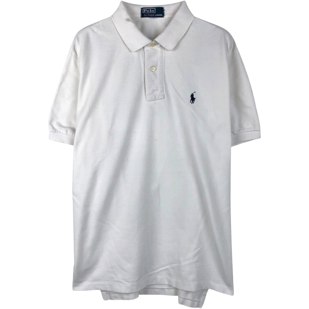 Ralph Lauren POLO by Ralph Lauren short sleeve polo shirt, men's size L unclear white type Vintage Second Hand