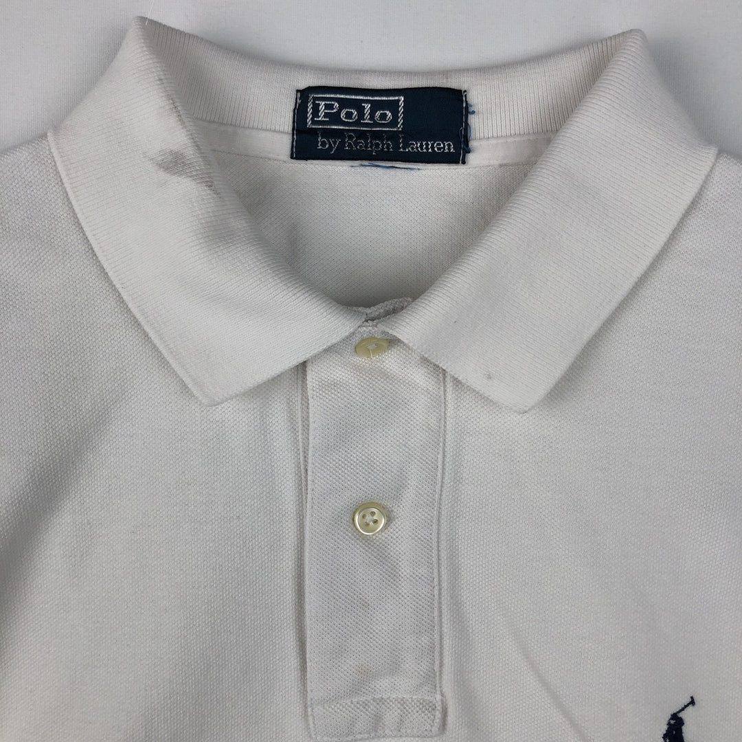 Ralph Lauren POLO by Ralph Lauren short sleeve polo shirt, men's size L unclear white type Vintage Second Hand