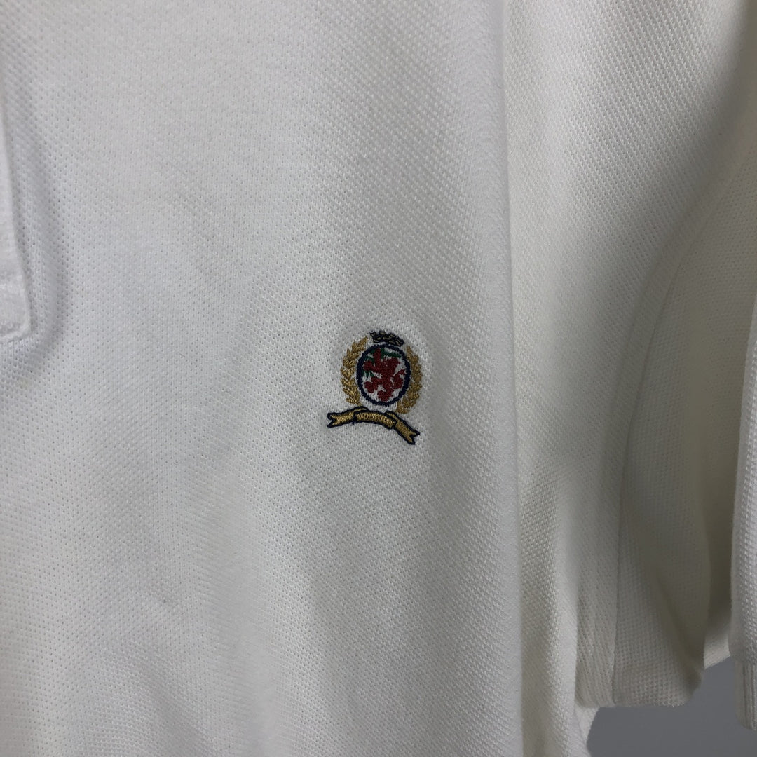 1990'S Tommy Hilfiger short-sleeved polo shirt, men's size S (approx.), vintage. cotton white type Vintage Second Hand