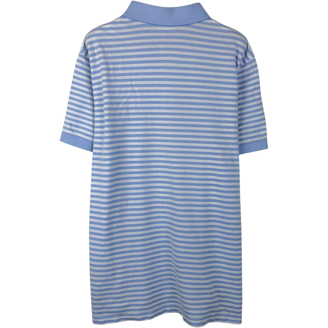 Brooks Brothers ESTABLISHED 1818 SLIM FIT Short-Sleeve Striped Polo Shirt (Men's Size XL) cotton Blue type light blue Vintage Second Hand