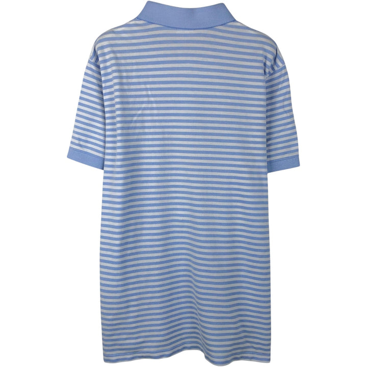 Brooks Brothers ESTABLISHED 1818 SLIM FIT Short-Sleeve Striped Polo Shirt (Men's Size XL) cotton Blue type light blue Vintage Second Hand