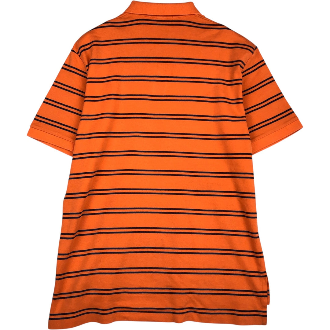 Ralph Lauren POLO by Ralph Lauren short sleeve striped polo shirt, men's size L cotton orange type Vintage Second Hand
