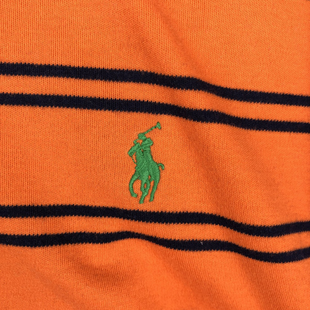 Ralph Lauren POLO by Ralph Lauren short sleeve striped polo shirt, men's size L cotton orange type Vintage Second Hand