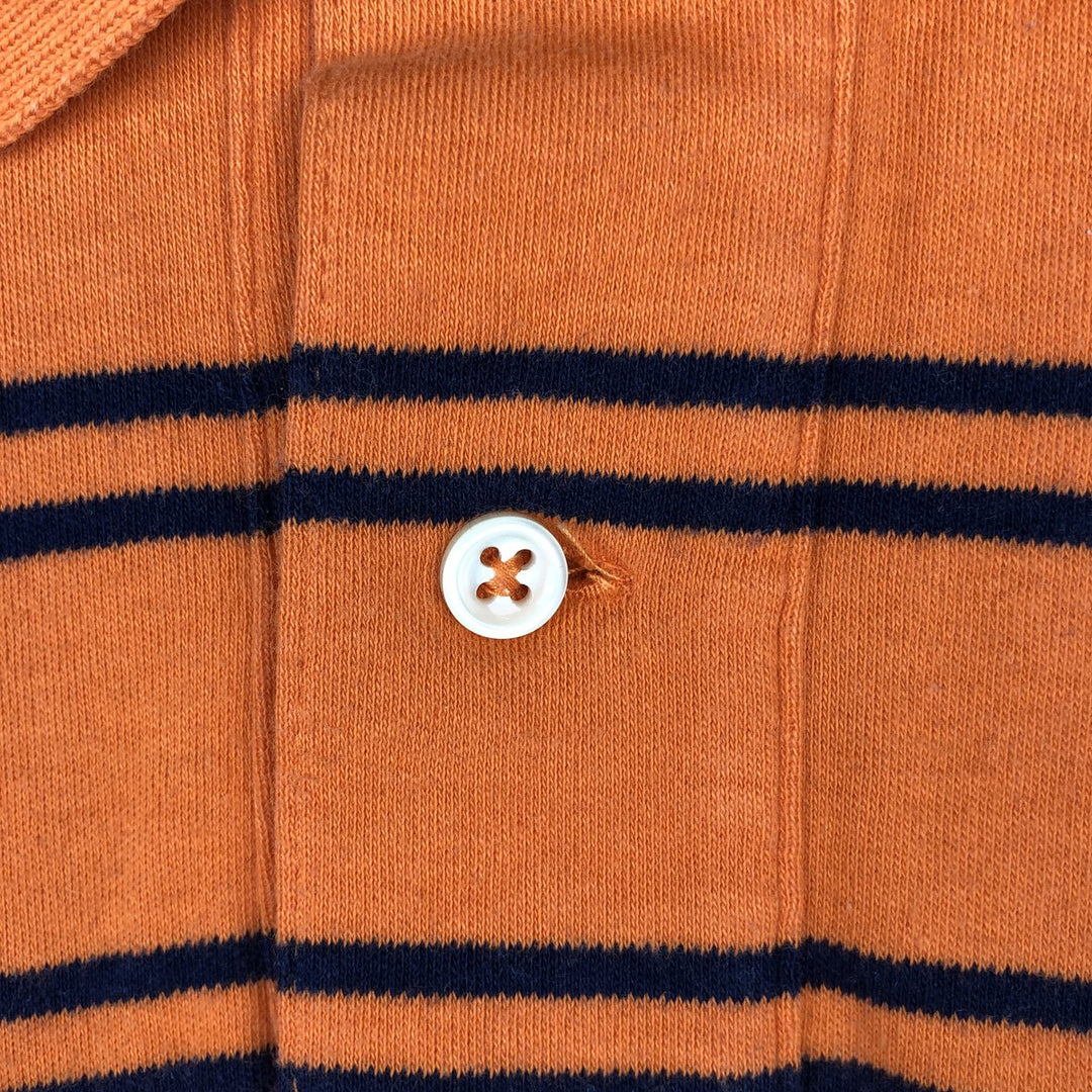 Ralph Lauren POLO by Ralph Lauren short sleeve striped polo shirt, men's size L cotton orange type Vintage Second Hand