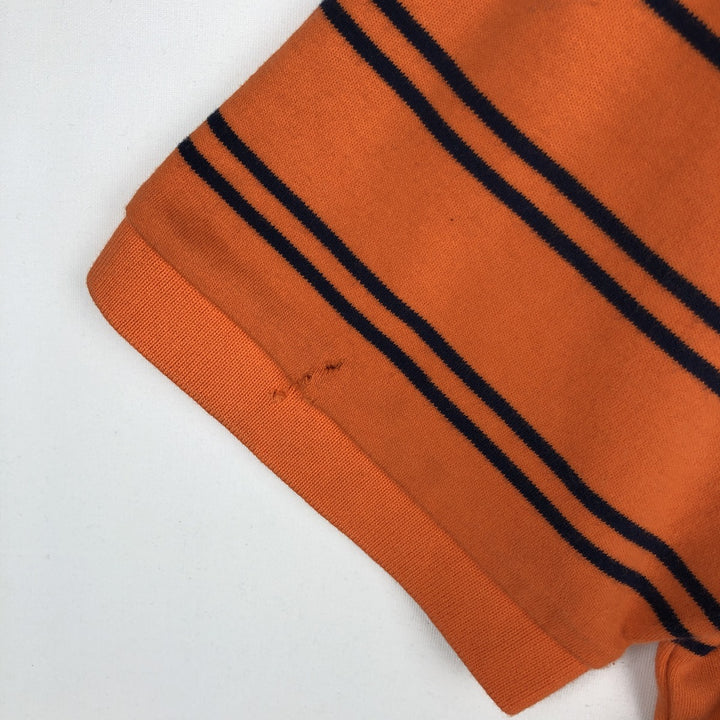 Ralph Lauren POLO by Ralph Lauren short sleeve striped polo shirt, men's size L cotton orange type Vintage Second Hand