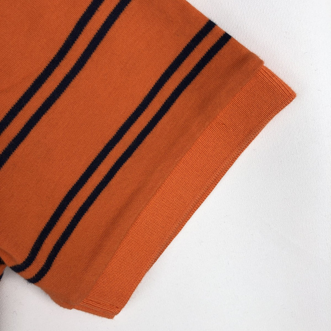 Ralph Lauren POLO by Ralph Lauren short sleeve striped polo shirt, men's size L cotton orange type Vintage Second Hand