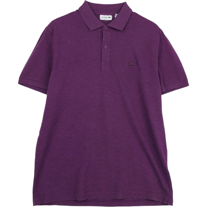 Lacoste LACOSTE SLIM FIT short sleeve polo shirt, men's size L cotton purple type Vintage Second Hand