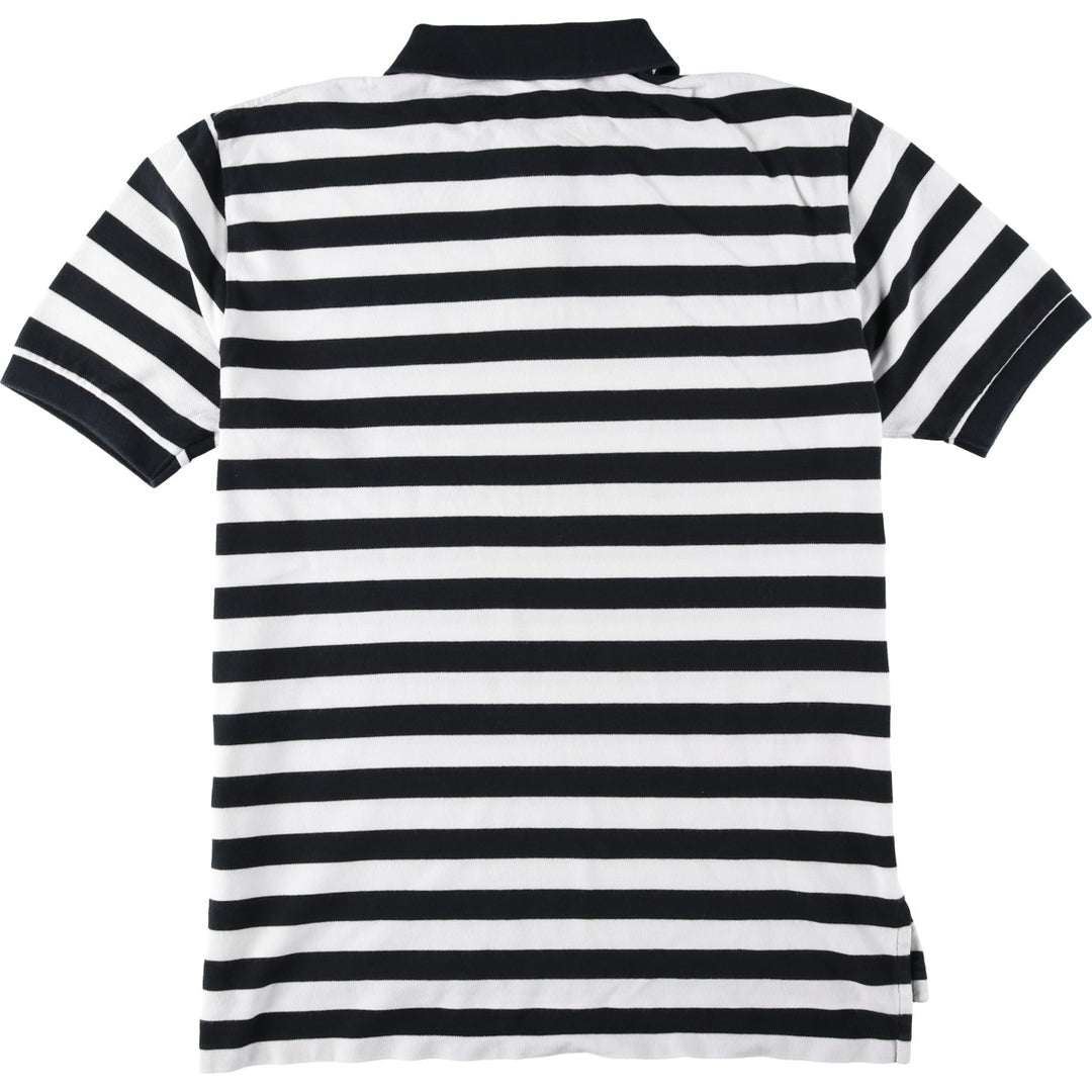 Ralph Lauren POLO by Ralph Lauren short sleeve striped polo shirt, men's XL size cotton black type Vintage Second Hand
