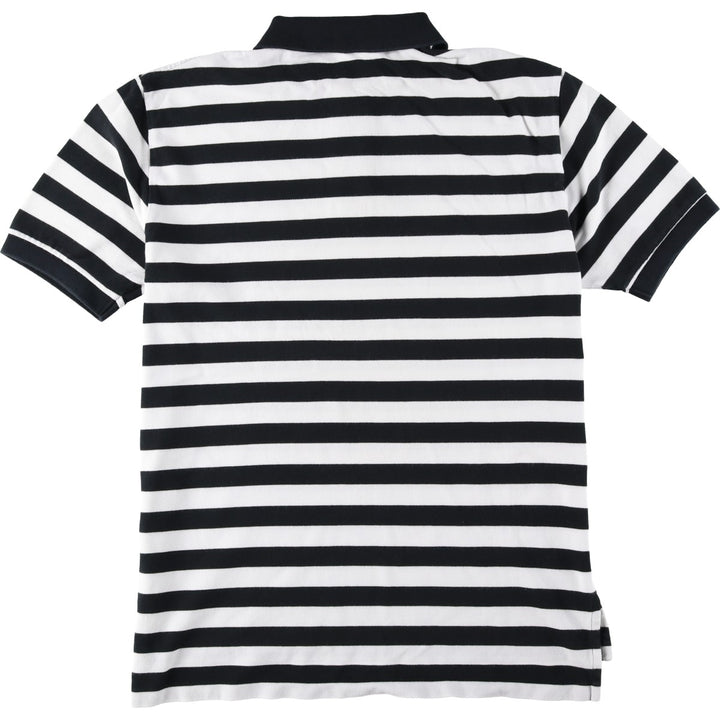 Ralph Lauren POLO by Ralph Lauren short sleeve striped polo shirt, men's XL size cotton black type Vintage Second Hand