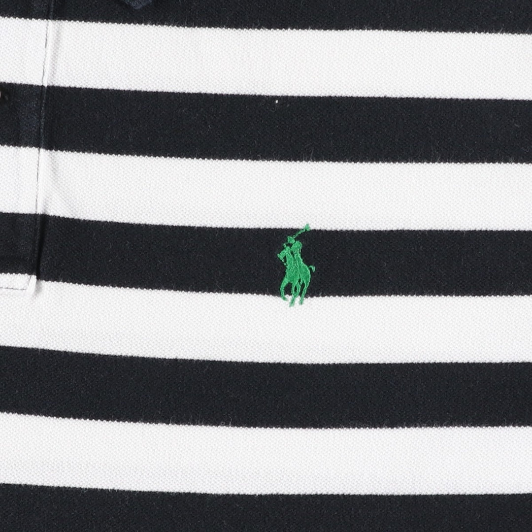 Ralph Lauren POLO by Ralph Lauren short sleeve striped polo shirt, men's XL size cotton black type Vintage Second Hand