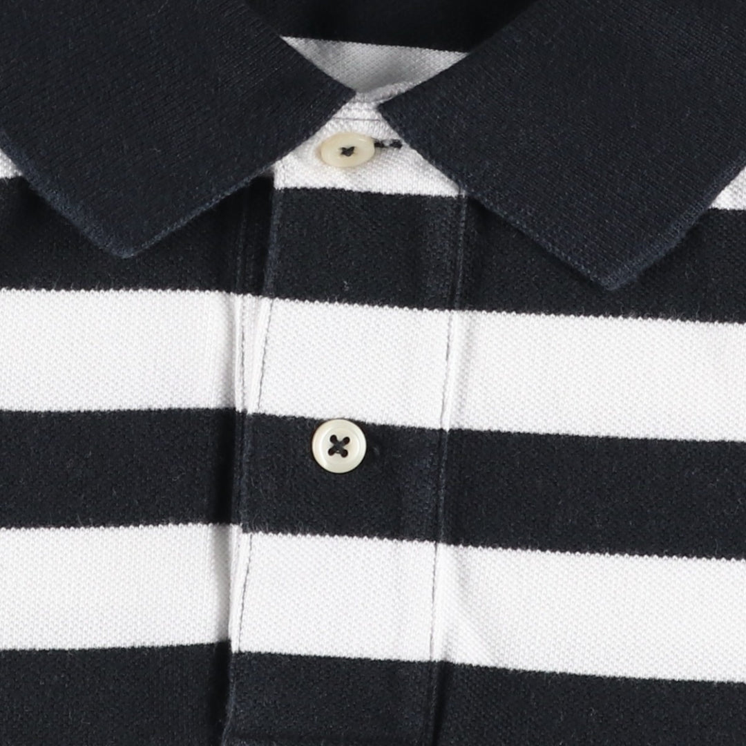 Ralph Lauren POLO by Ralph Lauren short sleeve striped polo shirt, men's XL size cotton black type Vintage Second Hand