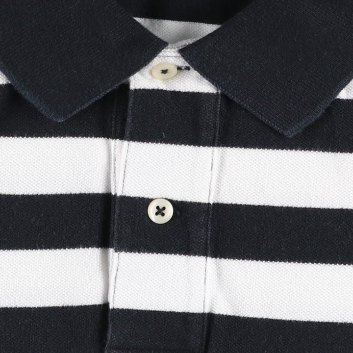 Ralph Lauren POLO by Ralph Lauren short sleeve striped polo shirt, men's XL size cotton black type Vintage Second Hand