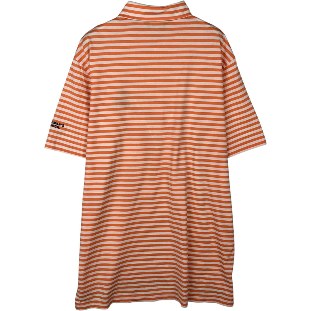 Ralph Lauren POLO GOLF Short Sleeve Striped Polo Shirt Men's Size L Pima Cotton orange type Vintage Second Hand