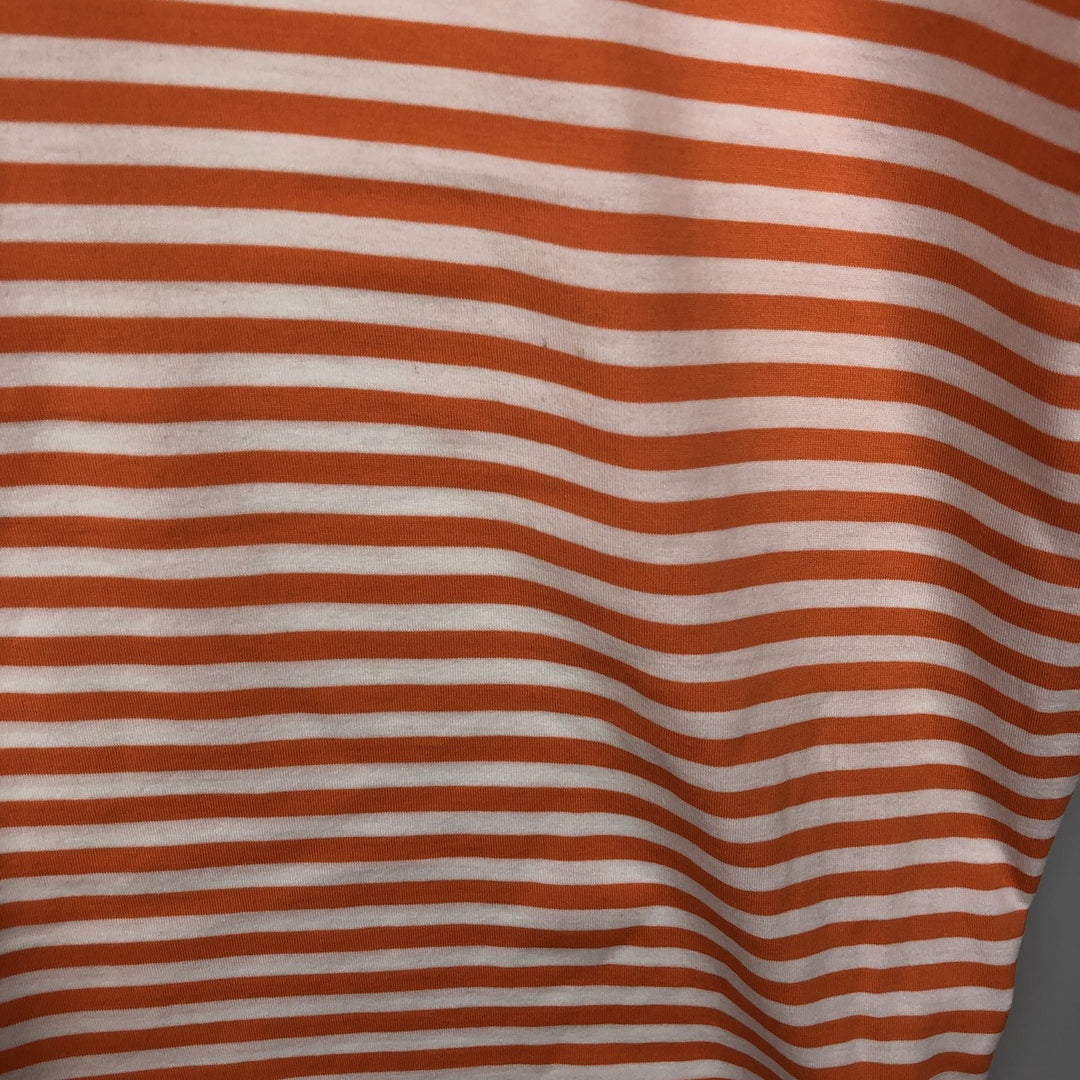 Ralph Lauren POLO GOLF Short Sleeve Striped Polo Shirt Men's Size L Pima Cotton orange type Vintage Second Hand
