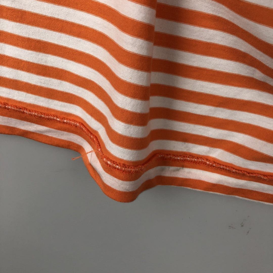 Ralph Lauren POLO GOLF Short Sleeve Striped Polo Shirt Men's Size L Pima Cotton orange type Vintage Second Hand