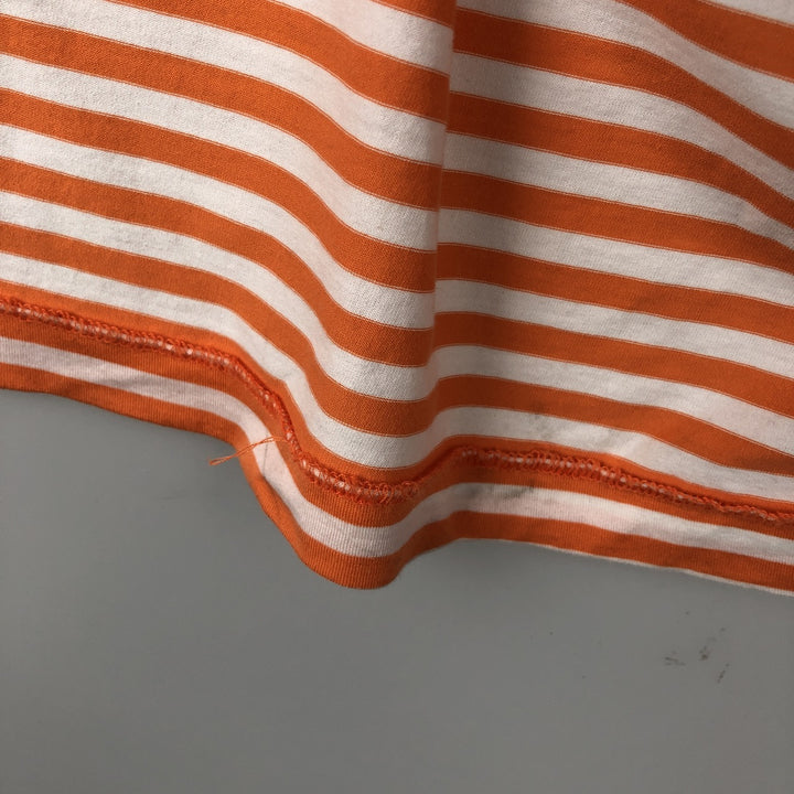 Ralph Lauren POLO GOLF Short Sleeve Striped Polo Shirt Men's Size L Pima Cotton orange type Vintage Second Hand