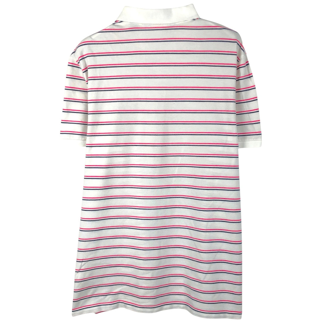 Ralph Lauren POLO GOLF short-sleeved striped polo shirt, men's size L (approx.), vintage. cotton white type Vintage Second Hand