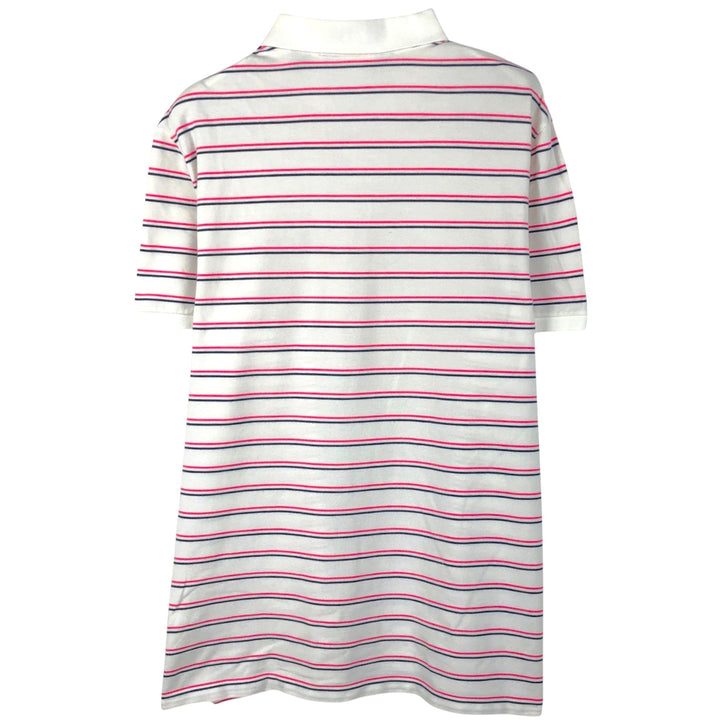 Ralph Lauren POLO GOLF short-sleeved striped polo shirt, men's size L (approx.), vintage. cotton white type Vintage Second Hand