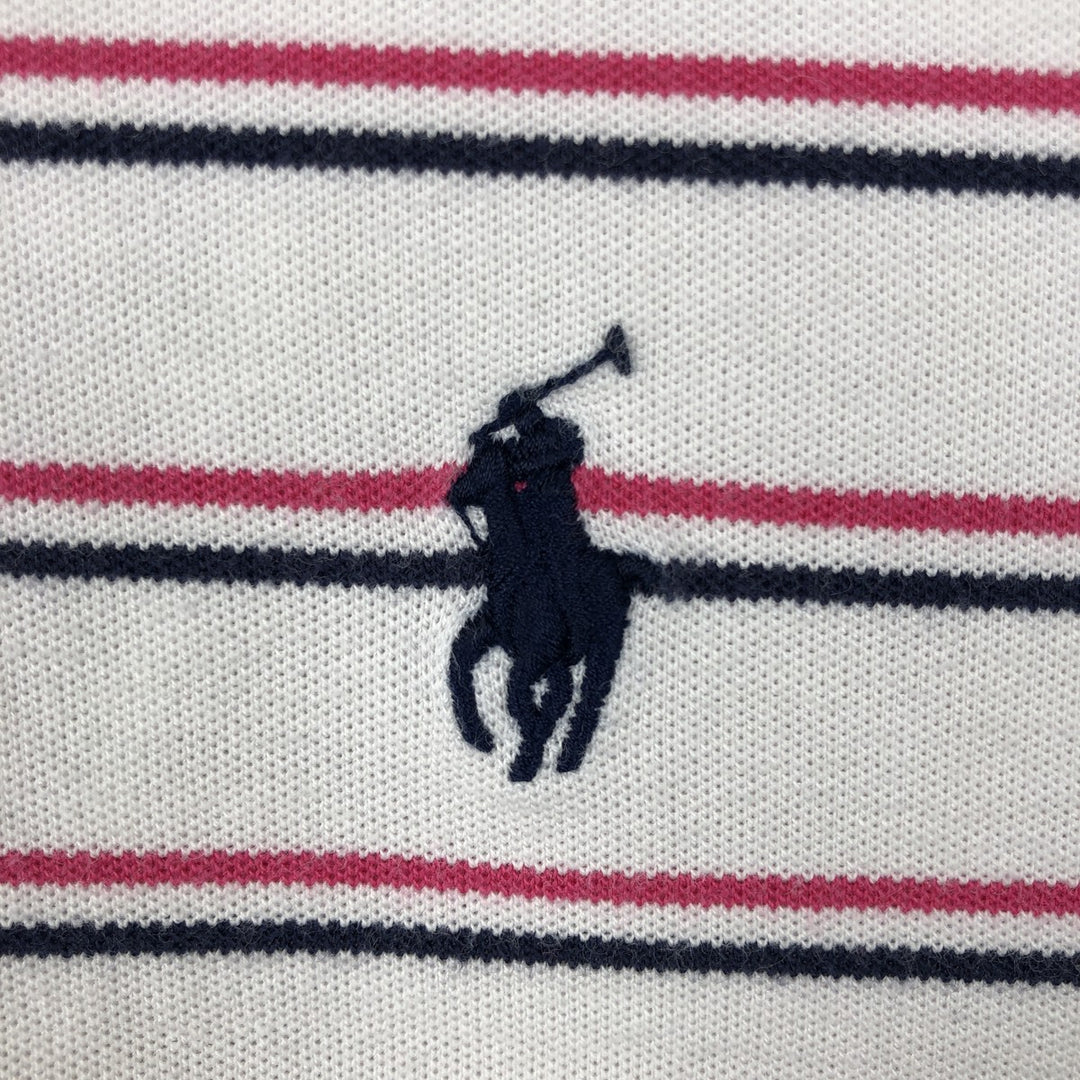 Ralph Lauren POLO GOLF short-sleeved striped polo shirt, men's size L (approx.), vintage. cotton white type Vintage Second Hand