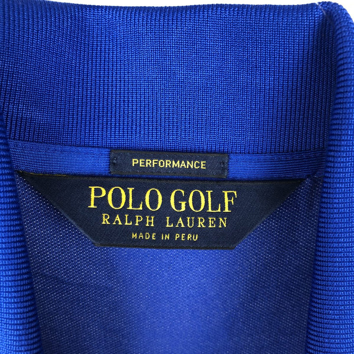 Ralph Lauren POLO GOLF Big Pony Short-Sleeve Polo Shirt, Men's Size M (approx.) Pima Cotton blue type Vintage Second Hand