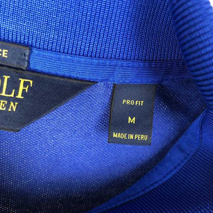 Ralph Lauren POLO GOLF Big Pony Short-Sleeve Polo Shirt, Men's Size M (approx.) Pima Cotton blue type Vintage Second Hand