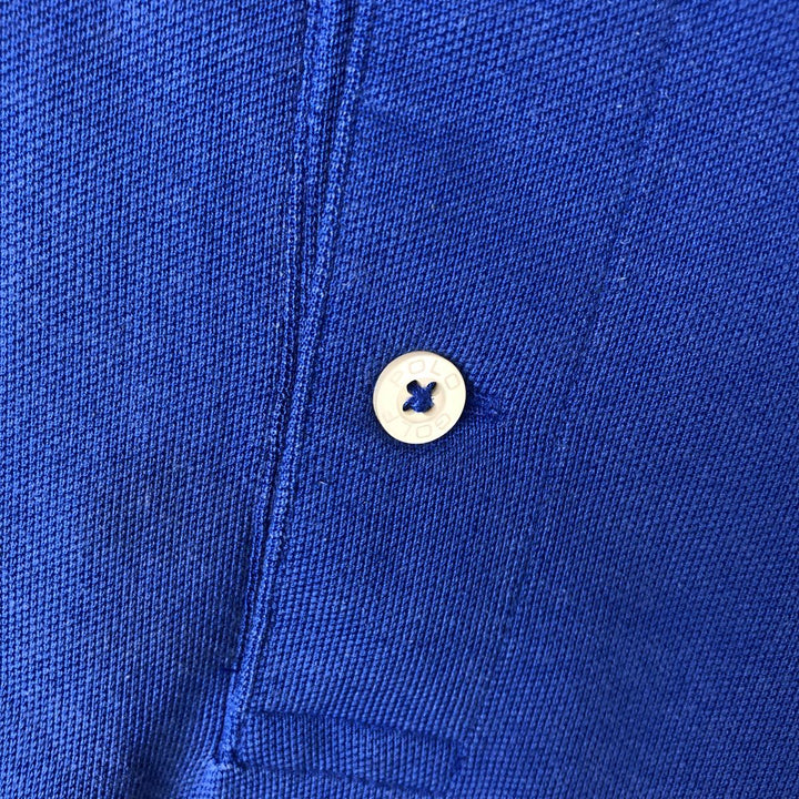 Ralph Lauren POLO GOLF Big Pony Short-Sleeve Polo Shirt, Men's Size M (approx.) Pima Cotton blue type Vintage Second Hand