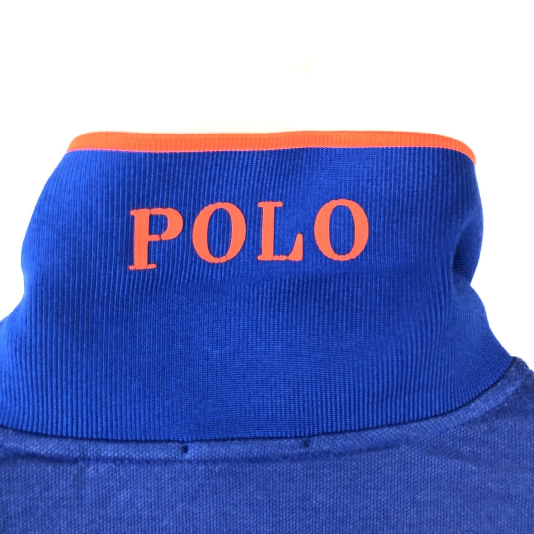 Ralph Lauren POLO GOLF Big Pony Short-Sleeve Polo Shirt, Men's Size M (approx.) Pima Cotton blue type Vintage Second Hand
