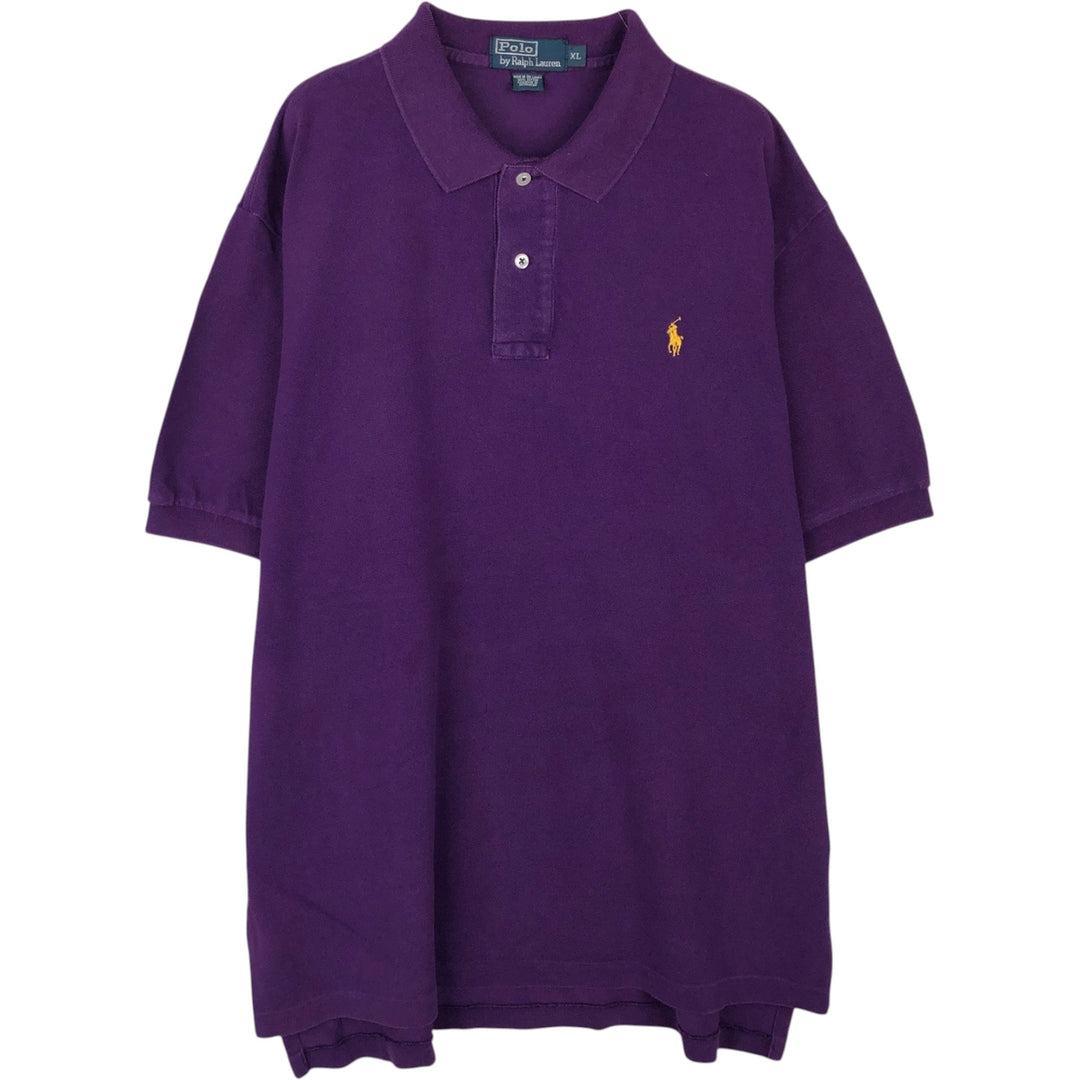 Ralph Lauren POLO by Ralph Lauren short sleeve polo shirt, men's XL size cotton purple type Vintage Second Hand