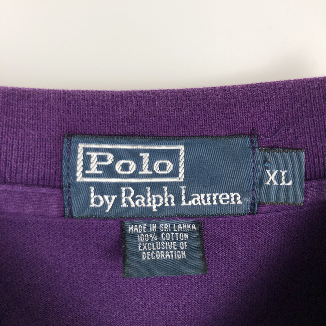 Ralph Lauren POLO by Ralph Lauren short sleeve polo shirt, men's XL size cotton purple type Vintage Second Hand