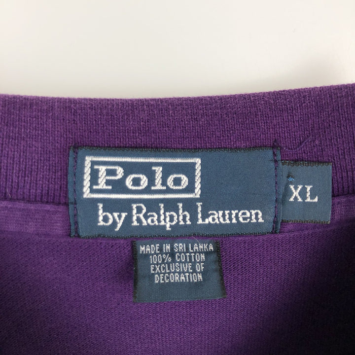Ralph Lauren POLO by Ralph Lauren short sleeve polo shirt, men's XL size cotton purple type Vintage Second Hand