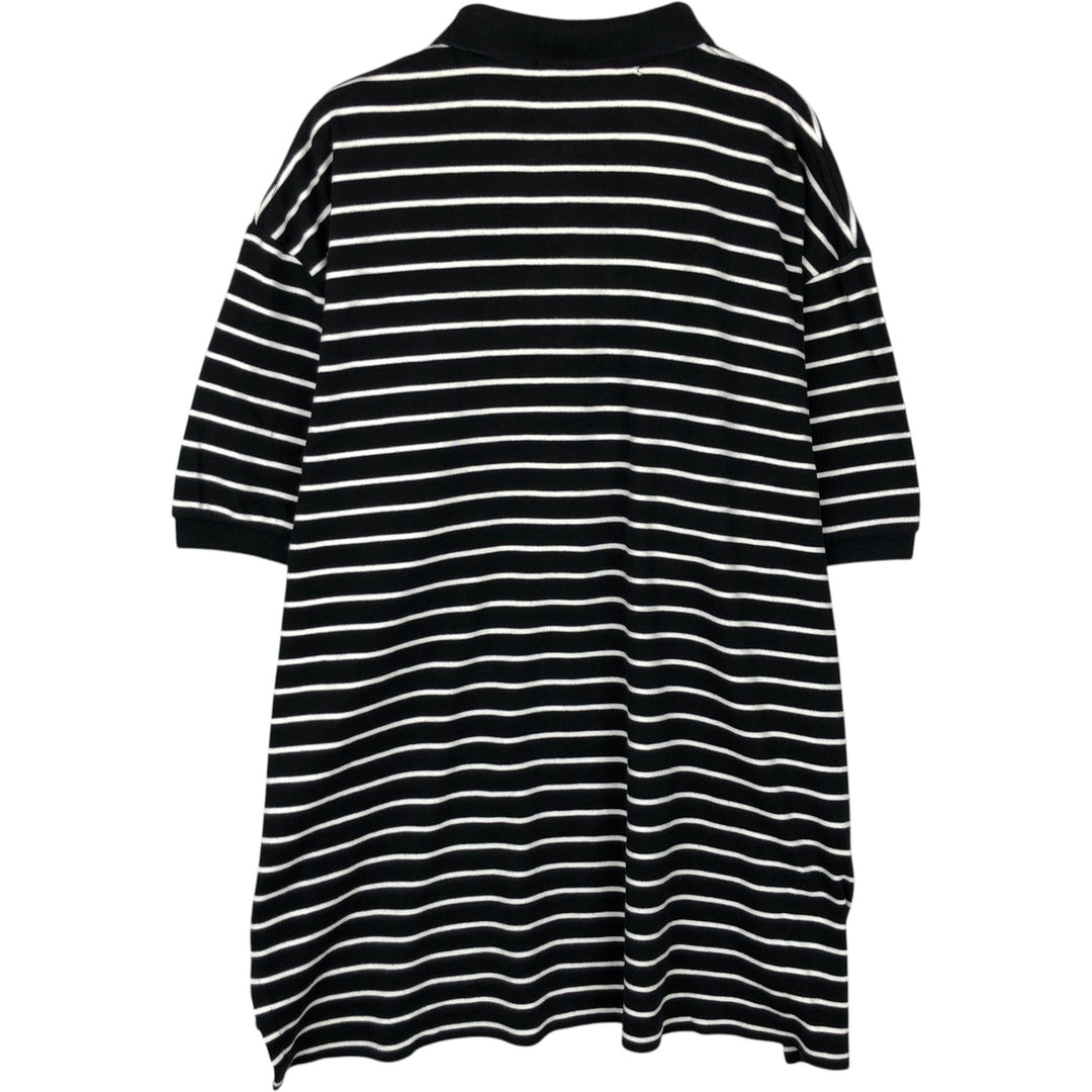 Ralph Lauren POLO by Ralph Lauren short sleeve striped polo shirt, men's XL size cotton black type Vintage Second Hand