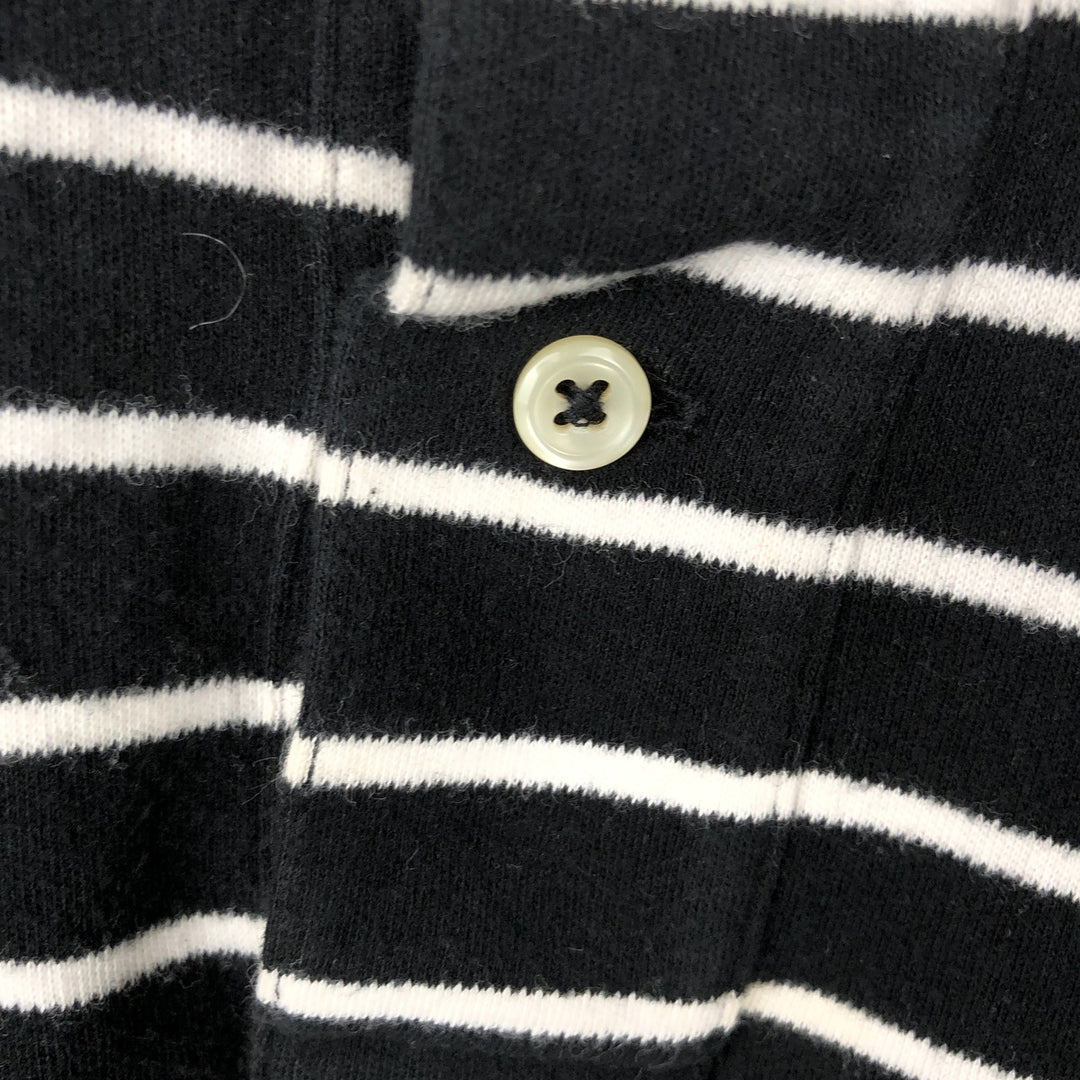 Ralph Lauren POLO by Ralph Lauren short sleeve striped polo shirt, men's XL size cotton black type Vintage Second Hand