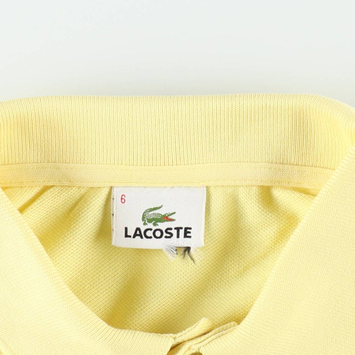 Lacoste short sleeve polo shirt, men's XL size cotton yellow type Vintage Second Hand