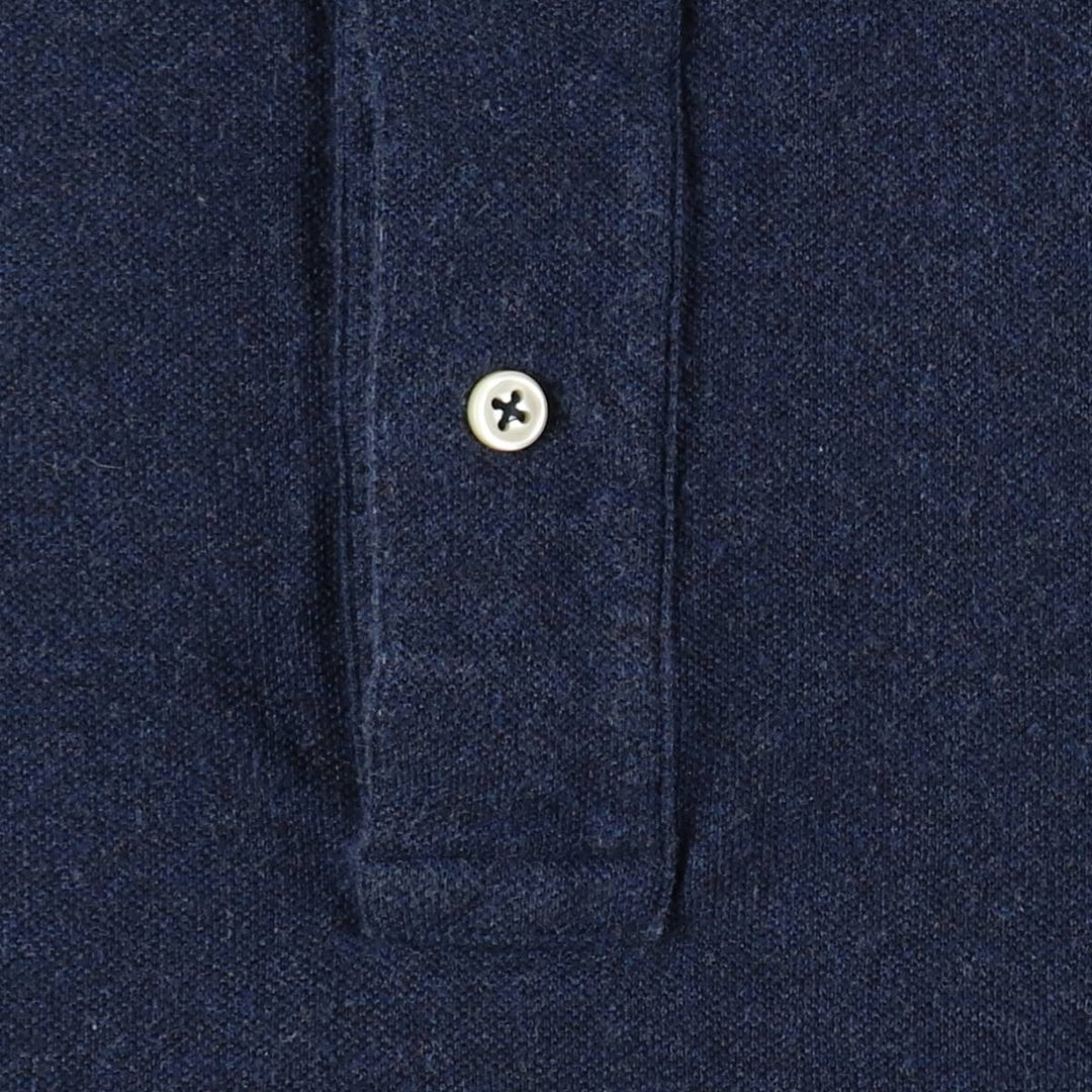 Ralph Lauren POLO by Ralph Lauren short sleeve polo shirt, men's XL size cotton navy blue type Vintage Second Hand